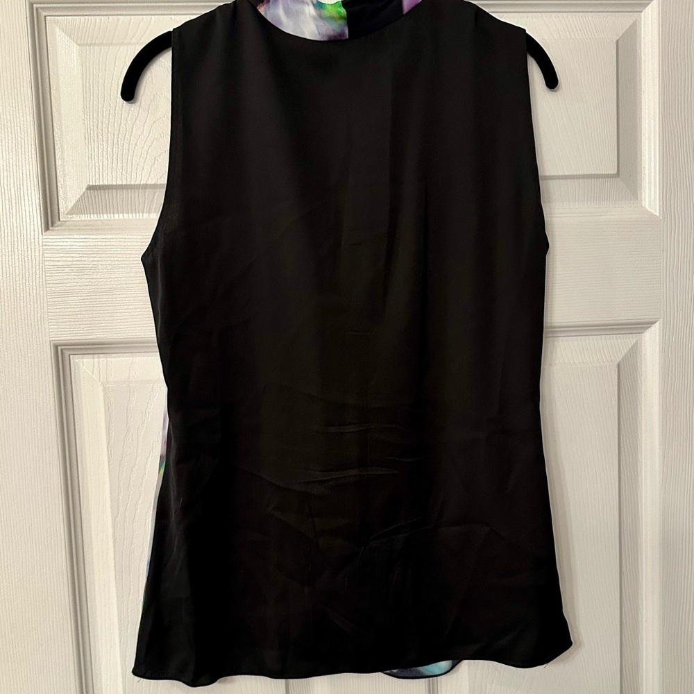 ELIE TAHARI S Blue Purple Black Silk Abstract Blouse R $295 - Picture 9 of 14